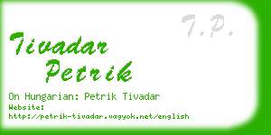 tivadar petrik business card